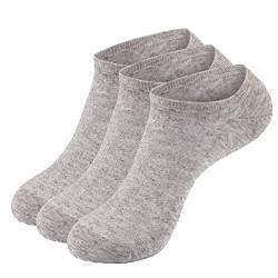 Wool Rockers Merino-Sneaker-Socken, Füßlinge im 3er Pack, für Damen & Herren, für Freizeit & Alltag ideal, atmungsaktive Merino-Sport-Socken (grau, 35-38) von Wool Rockers