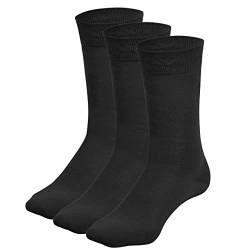 Wool Rockers Merino-Socken, 3er Pack, für Damen & Herren, für Freizeit & Alltag ideal, angenehmes Tragegfühl (schwarz, 39-42) von Wool Rockers