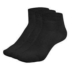 Wool Rockers Merino-Socken kurz, 3er Pack, für Damen & Herren, für Freizeit & Alltag ideal, angenehmes Tragegefühl (35-38, schwarz) von Wool Rockers