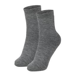 Wool Rockers Merino Winter- und Skisocken für Kinder, 70% Merino, 2er Pack, für Mädchen & Jungen, atmungsaktiv, optimal gepolstert, grau, 19-22 von Wool Rockers