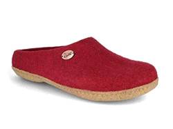 WoolFit Filzpantoffeln „Classic“ Naturgummisohle - Damen & Herren Filz-Pantoffeln mit weichen Filzeinlagen, Rot, Gr. 43 von WoolFit