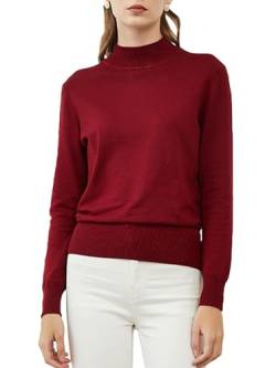 Woolicity Damen Strickwaren Rollkragenpullover Strickpullover Langarm Ribbed Strick Sweater Pullover Rollkragen Leichter Rollneck Tops von Woolicity