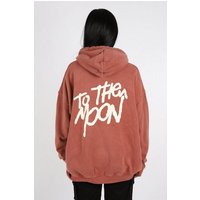 Worldclassca Hoodie Worldclassca Oversized Hoodie Print TO THE MOON Kapuzenpullover Washed von Worldclassca