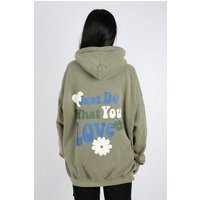 Worldclassca Hoodie Worldclassca Oversized Just LOVE Hoodie Print Kapuzenpullover Washed von Worldclassca