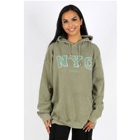 Worldclassca Hoodie Worldclassca Oversized NYC Sport Hoodie Print Kapuzenpullover Washed von Worldclassca