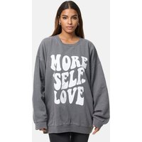 Worldclassca Longsweatshirt Worldclassca Oversized Sweatshirt Love Print Langarmshirt Pullover von Worldclassca