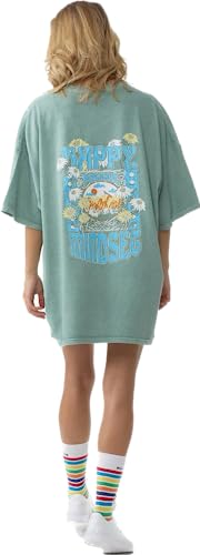 Worldclassca Oversized Print T-Shirt lang Tee Sommer Beach Bedruckt Oberteil Loungewear Blogger Neu (Mint) von Worldclassca