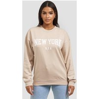 Worldclassca Sweatshirt Worldclassca Damen Mädchen Oversized Sweatshirt Lounge Homewear Sweater Shirt Bedruckt New York USA Uni Farben Freizeit Sport Langarmshirt Oberteil Pulli Pullover Blogger NEU S-L von Worldclassca