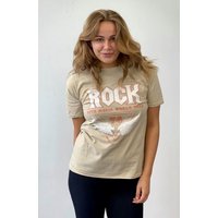 Worldclassca T-Shirt Worldclassca Damen T-Shirt Rock Print Frontdruck Sommer Oberteil von Worldclassca