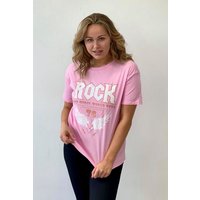 Worldclassca T-Shirt Worldclassca Damen T-Shirt Rock Print Frontdruck Sommer Oberteil von Worldclassca