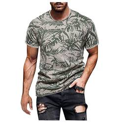 Wossei Herren Shortsleeve atmungsaktives Sportshirt - Herren Sommer T-Shirt Rundhals-Ausschnitt Slim Fit Moderner Männer T-Shirt Crew Neck Hoodie-Sweatshirt Kurzarm Wossei (Grün,XL) von Wossei Men Shop