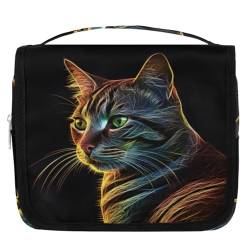 3D-Kulturbeutel mit Tiermotiv, Katze, für Damen, Herren, Kinder, Mädchen, Jungen, Make-up-Kosmetiktasche, hängende Kulturbeutel, Kulturbeutel, Organizer, Duschtasche, farbe, 4.5 L, Taschen-Organizer von WowPrint