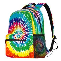 Bunter Batik-Rucksack für Männer, Frauen, Jungen, Mädchen, Batik-Rucksack, Schule, Büchertasche, Wandern, Reisen, Laptop, Rucksack, lässiger Tagesrucksack, farbig, Large von WowPrint