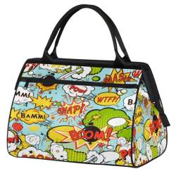 Cartoon Bomb Reisetasche für Damen Herren Kinder Mädchen Cartoon Muster Wochenende Übernachtung Taschen 24 L Reisetasche Tragetasche für Sport Gym Yoga, farbe, (24L) UK, Taschen-Organizer von WowPrint