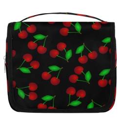 Cherry Reise-Kulturbeutel für Damen, Herren, Kinder, Mädchen, Jungen, Obstkirsche, Make-up-Kosmetiktasche, hängende Waschtasche, Kulturbeutel, Organizer, Duschtasche, farbe, 4.5 L, Taschen-Organizer von WowPrint