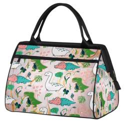 Dinosaurier Marmor Reisetasche für Damen Herren Kinder Mädchen Tropische Cartoon Dinosaurier Wochenende Übernachtung Taschen 24 L Reisetasche Tragetasche für Sport Gym Yoga, farbe, (24L) UK, von WowPrint