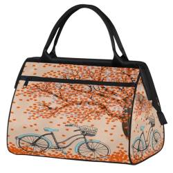 Herbst Fahrrad Baum Reise Duffle Bag für Damen Herren Kinder Mädchen Herbst Design Wochenende Übernachtung Taschen 24 L Holdall Tote Kabinentasche für Sport Gym Yoga, farbe, (24L) UK, von WowPrint