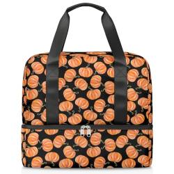 Herbst Kürbis Sport Duffle Bag für Damen Herren Jungen Kirls Herbst Kürbis Wochenende Übernachtung Taschen Nass Getrennt 21L Tragetasche für Reisen Gym Yoga, farbe, 21L, Taschen-Organizer von WowPrint