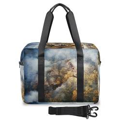 Herbst Wald Wolf Reisetasche für Damen Herren Wolf Muster Wochenende Übernachtung Taschen 32 L Große Reisetasche Tragetasche für Sport Gym Yoga, farbe, 32 L, Taschen-Organizer von WowPrint