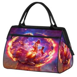 Hot Sun On Galaxy Nebula Reisetasche für Damen Herren Kinder Mädchen Galaxy Wochenende Übernachtung Taschen 24 L Reisetasche Tragetasche für Sport Gym Yoga, farbe, (24L) UK, Taschen-Organizer von WowPrint