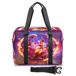 Hot Sun On Galaxy Nebula Reisetasche für Damen und Herren, Galaxy Wochenende Übernachtungstaschen, 32 l, große Reisetasche für Sport, Fitnessstudio, Yoga, farbe, 32 L, Taschen-Organizer von WowPrint