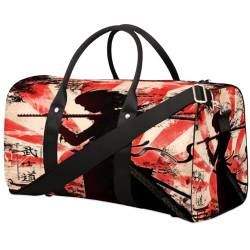 Japanische Samurai-Reisetasche für Damen, Herren, Mädchen, Jungen, Samurai-Wochenende, Übernachtungstasche, 22,7 l, Tragetasche, Kabinengepäcktasche für Sport, Fitnessstudio, Yoga, farbe, 22.7 L, von WowPrint