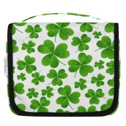 Kulturbeutel für Damen, Herren, Kinder, Mädchen, Jungen, Motiv: Kleeblätter, St. Patrick's Day, Reise-Kulturbeutel zum Aufhängen, Kulturbeutel, Toilettenartikel, Organizer, Duschtasche, farbe, 4.5 L, von WowPrint