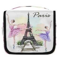 Kulturbeutel für Damen, Herren, Kinder, Mädchen, Jungen, Motiv: Paris Turm, Eiffelturm, Ballett, Schauspieler, Reise-Kulturbeutel, Kulturbeutel, Organizer, Duschtasche, farbe, 4.5 L, Taschen-Organizer von WowPrint