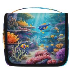 Kulturbeutel für Damen, Herren, Kinder, Mädchen, Jungen, Motiv: U-Boot-Welt, Ozean-Motiv, Make-up-Kosmetiktasche, Kulturbeutel, Kulturbeutel, Organizer, Duschtasche, farbe, 4.5 L, Taschen-Organizer von WowPrint