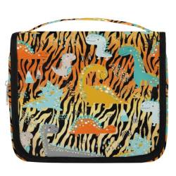 Kulturbeutel mit Dinosaurier-Motiv, niedlich, für Damen, Herren, Kinder, Mädchen, Jungen, Dinosaurier-Tiger, Make-up-Kosmetiktasche, hängende Kulturbeutel, Toilettenartikel, Organizer, Duschtasche, von WowPrint