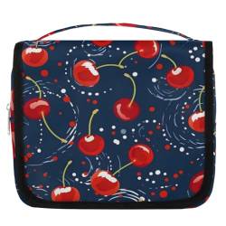 Kulturbeutel mit niedlichem Fruchtkirschen für Damen, Herren, Kinder, Mädchen, Jungen, Make-up-Kosmetiktasche, hängende Kulturbeutel, Kulturbeutel, Organizer, Duschtasche, farbe, 4.5 L, von WowPrint