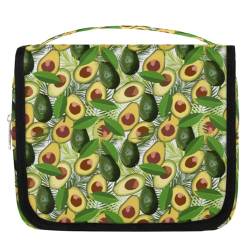 Kulturbeutel mit tropischen Blättern und Avocado-Motiv, für Damen, Herren, Kinder, Mädchen, Jungen, Avocado-Muster, Make-up-Kosmetiktasche, hängende Kulturbeutel, Kulturbeutel, Organizer, Duschtasche, von WowPrint