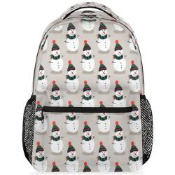 Lustiger Schneemann Rucksack für Jungen Mädchen Männer Frauen, Weihnachten Schneemann Rucksack Schule Büchertasche Wandern Reisen Laptop Casual Daypack Rucksack, farbig, Medium von WowPrint