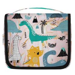 Reise-Kulturbeutel mit Marmor-Dinosaurier-Motiv, für Damen, Herren, Kinder, Mädchen, Jungen, niedlicher Dinosaurier-Make-up-Kosmetiktasche, hängende Kulturbeutel, Toilettenartikel, Organizer, von WowPrint