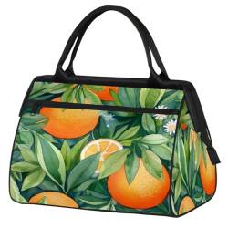 Reisetasche für Damen, Herren, Kinder, Mädchen, Blumenblätter, Orange, Wochenend-Übernachtungstaschen, 24 l, Reisetasche, Tragetasche für Sport, Fitnessstudio, Yoga, farbe, (24L) UK, Taschen-Organizer von WowPrint