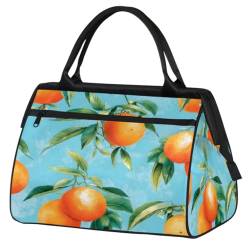 Reisetasche für Damen, Herren, Kinder, Mädchen, Frucht-Orange, Wochenend-Übernachtungstaschen, 24 l, Reisetasche, Tragetasche für Sport, Fitnessstudio, Yoga, farbe, (24L) UK, Taschen-Organizer von WowPrint