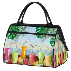 Reisetasche für Sommer, Strand, Cocktail, Obst, Getränke, Reisen, für Damen, Herren, Kinder, Mädchen, Sommerwochenende, Übernachtungstaschen, 24 l, Reisetasche für Sport, Fitnessstudio, Yoga, farbe, von WowPrint