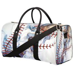 Reisetasche mit Marmor-Druck, für Damen, Herren, Mädchen, Jungen, Marmor-Basebal-Wochenende, Übernachtungstasche, 22,7 l, Tragetasche, Kabinengepäcktasche für Sport, Fitnessstudio, Yoga, farbe, 22.7 von WowPrint