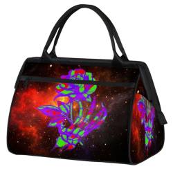 Reisetasche mit Totenkopf-Rose, für Damen, Herren, Kinder, Mädchen, Totenkopf, Galaxie, Weltraum, Wochenende, Übernachtungstaschen, 24 l, Reisetasche für Sport, Fitnessstudio, Yoga, farbe, (24L) UK, von WowPrint