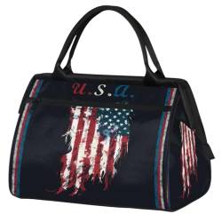 Reisetasche mit amerikanischer Vintage-Flagge, für Damen, Herren, Kinder, Mädchen, USA-Flagge, Wochenende, Übernachtungstaschen, 24 l, Tragetasche für Sport, Fitnessstudio, Yoga, farbe, (24L) UK, von WowPrint