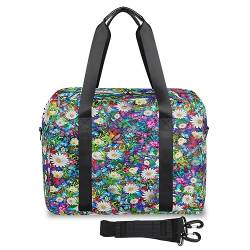 Reisetasche mit bunten Blumen, für Damen, Herren, Blumen, Wochenende, Übernachtungstaschen, 32 l, große Reisetasche für Sport, Fitnessstudio, Yoga, farbe, 32 L, Taschen-Organizer von WowPrint