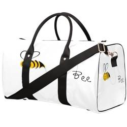 Reisetasche mit niedlichem Bienen-Motiv, für Damen, Herren, Mädchen, Jungen, Muster, Biene, Wochenende, Übernachtung, 22,7 l, Tragetasche, Kabinengepäcktasche für Sport, Fitnessstudio, Yoga, farbe, von WowPrint