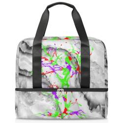 Skull Tree Sports Duffle Bag for Women Men Boys Kirls Marble Creative Skul Weekend Overnight Bags Wet Separated 21L Tote Bag for Travel Gym Yoga, farbe, 21L, Taschen-Organizer von WowPrint