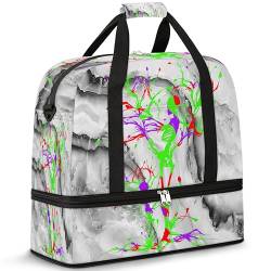 Skull Tree Travel Duffle Bag for Women Men Marble Creative Skul Weekend Overnight Bags Foldable Wet Separated 47L Tote Bag for Sports Gym Yoga, farbe, 47 L, Taschen-Organizer von WowPrint