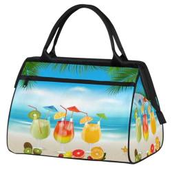 Sommer-Cocktails Früchte Reisetasche für Damen Herren Kinder Mädchen Tropische Früchte Wochenende Übernachtung Taschen 24 L Reisetasche Tragetasche für Sport Gym Yoga, farbe, (24L) UK, von WowPrint