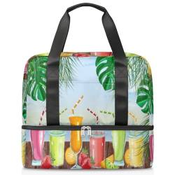 Sommer Strand Cocktail Obst Getränke Sport Duffle Bag für Damen Herren Jungen Kirls Sommer Wochenende Übernachtung Taschen nass getrennt 21L Tragetasche für Reisen Gym Yoga, farbe, 21L, von WowPrint