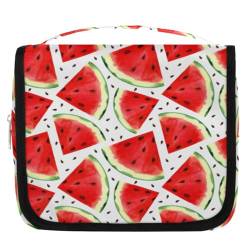 Sommer-Wassermelonen-Reise-Kulturbeutel für Damen, Herren, Kinder, Mädchen, Jungen, Obst, Wassermelone, Make-up-Kosmetiktasche, hängende Waschtasche, Toilettenartikel, Organizer, Duschtasche, farbe, von WowPrint