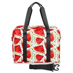 Sommer-Wassermelonen-Reisetasche für Damen und Herren, Obst, Wassermelone, Wochenende, Übernachtungstaschen, 32 l, große Reisetasche für Sport, Fitnessstudio, Yoga, farbe, 32 L, Taschen-Organizer von WowPrint