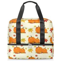 Sport Duffle Bag für Damen Herren Jungen Kirls, Herbst Thanksgiving Herbst Thema 21L Wochenende Übernachtung Taschen Nass Getrennte Tragetasche für Reisen Gym Yoga, farbe, 21L, Taschen-Organizer von WowPrint