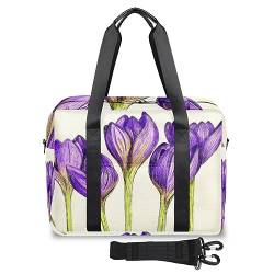 Spring Crocus Travel Duffle Bag for Women Men Crocus Flower Weekend Overnight Bags 32L Large Holdall Tote Cabin Bag for Sports Gym Yoga, farbe, 32 L, Taschen-Organizer von WowPrint